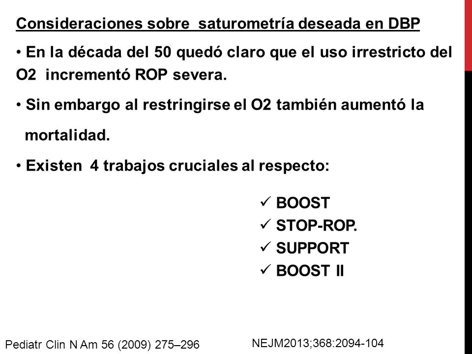 Consideraciones sobre saturometría deseada en DBP