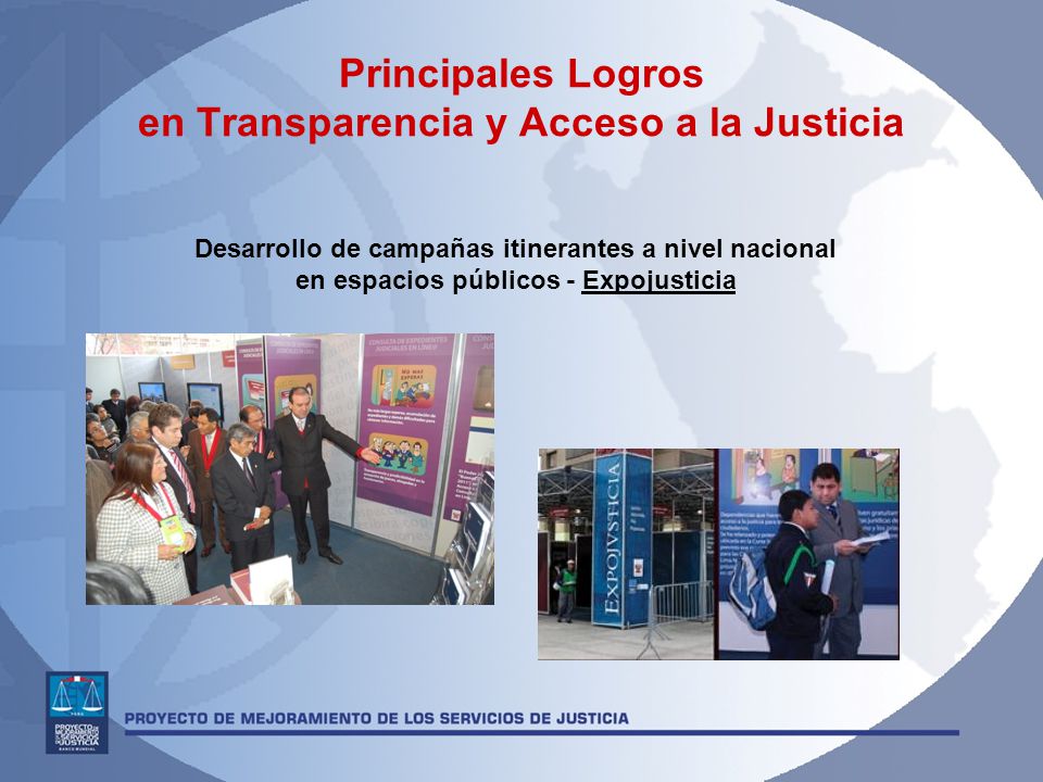 Principales Logros en Transparencia y Acceso a la Justicia