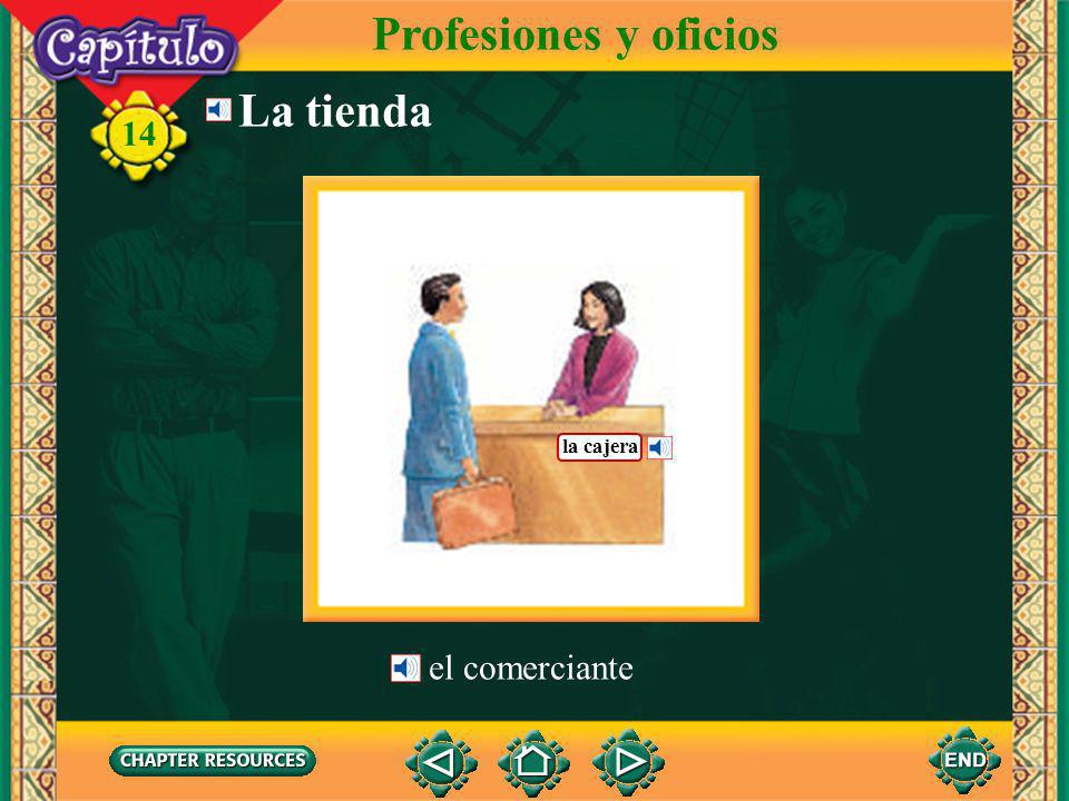 Profesiones y oficios La tienda la cajera el comerciante