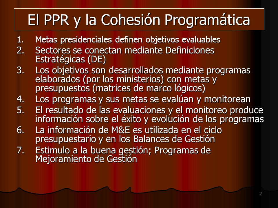 El PPR y la Cohesión Programática
