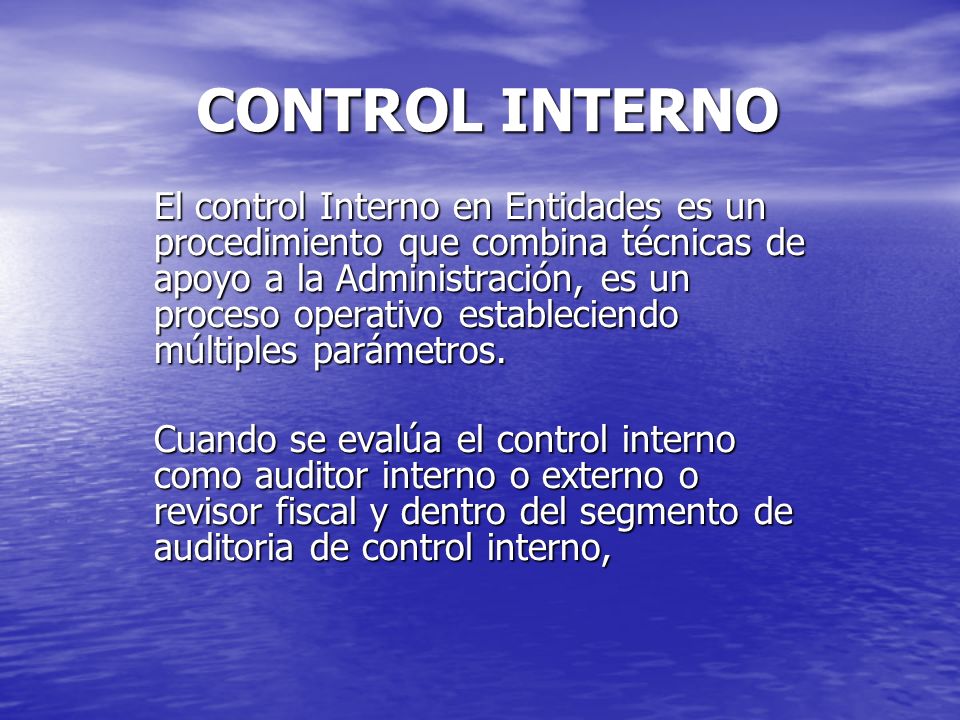 CONTROL INTERNO