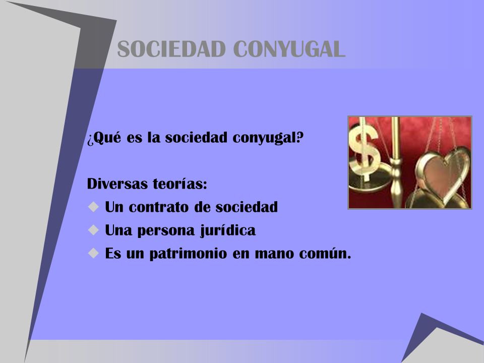 SOCIEDAD CONYUGAL ¿Qué es la sociedad conyugal Diversas teorías: