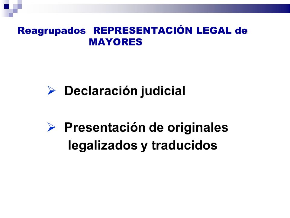 Reagrupados REPRESENTACIÓN LEGAL de MAYORES