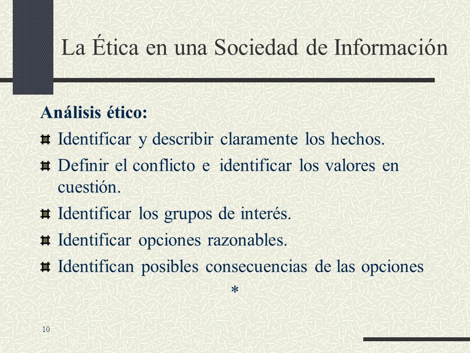 La Ética en una Sociedad de Información