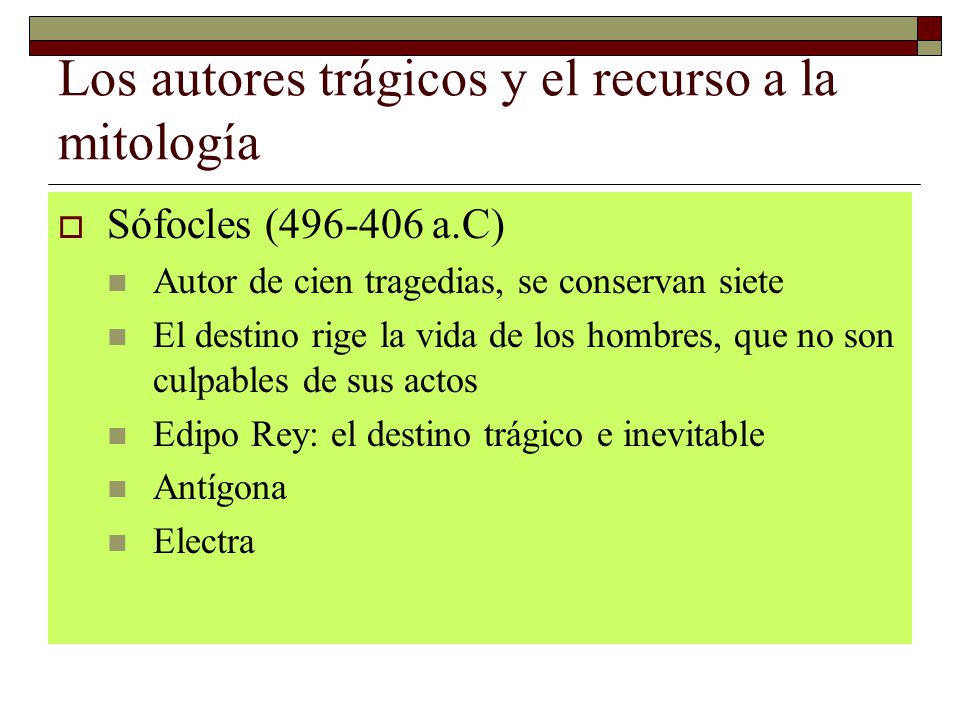 Los autores trágicos y el recurso a la mitología