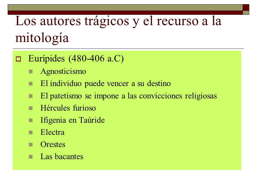 Los autores trágicos y el recurso a la mitología