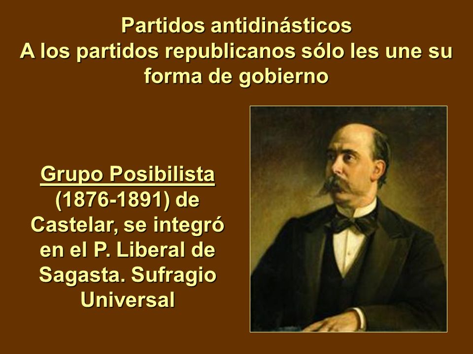 Partidos antidinásticos A los partidos republicanos sólo les une su forma de gobierno