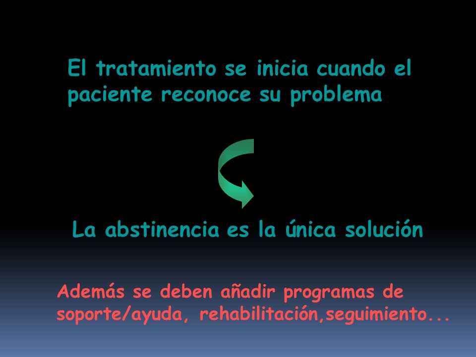 El tratamiento se inicia cuando el paciente reconoce su problema