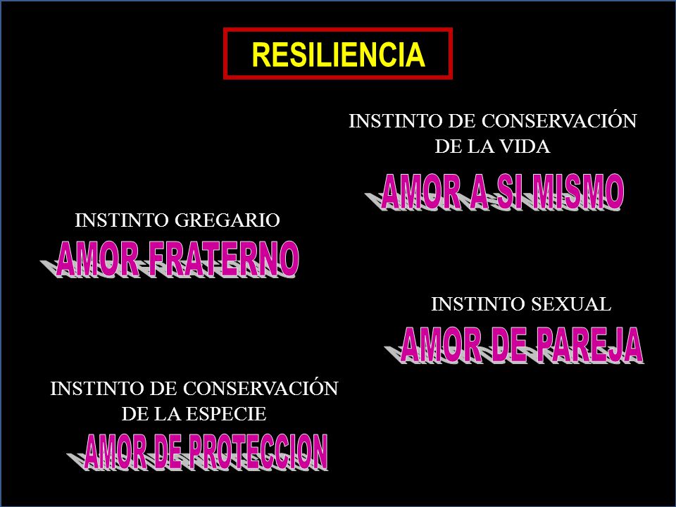 RESILIENCIA AMOR A SI MISMO AMOR FRATERNO AMOR DE PAREJA