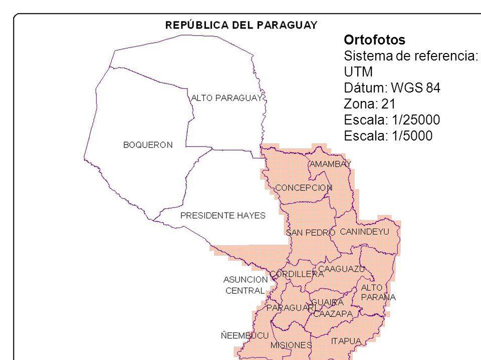 Ortofotos Sistema de referencia: UTM Dátum: WGS 84 Zona: 21 Escala: 1/25000 Escala: 1/5000