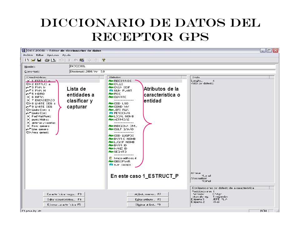 DICCIONARIO DE DATOS DEL RECEPTOR GPS