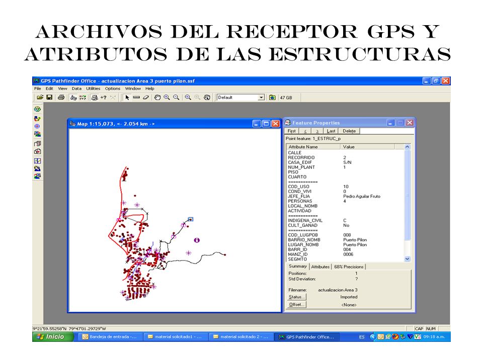 ARCHIVOS DEL RECEPTOR GPS Y ATRIBUTOS DE LAS ESTRUCTURAS