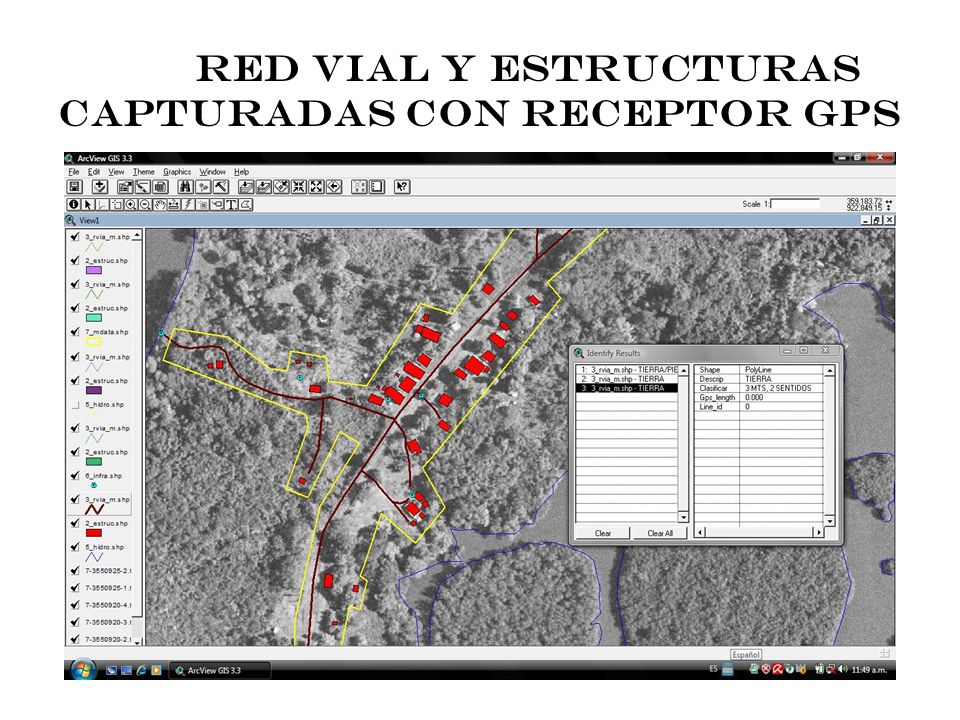 RED VIAL Y ESTRUCTURAS CAPTURADAS CON RECEPTOR GPS