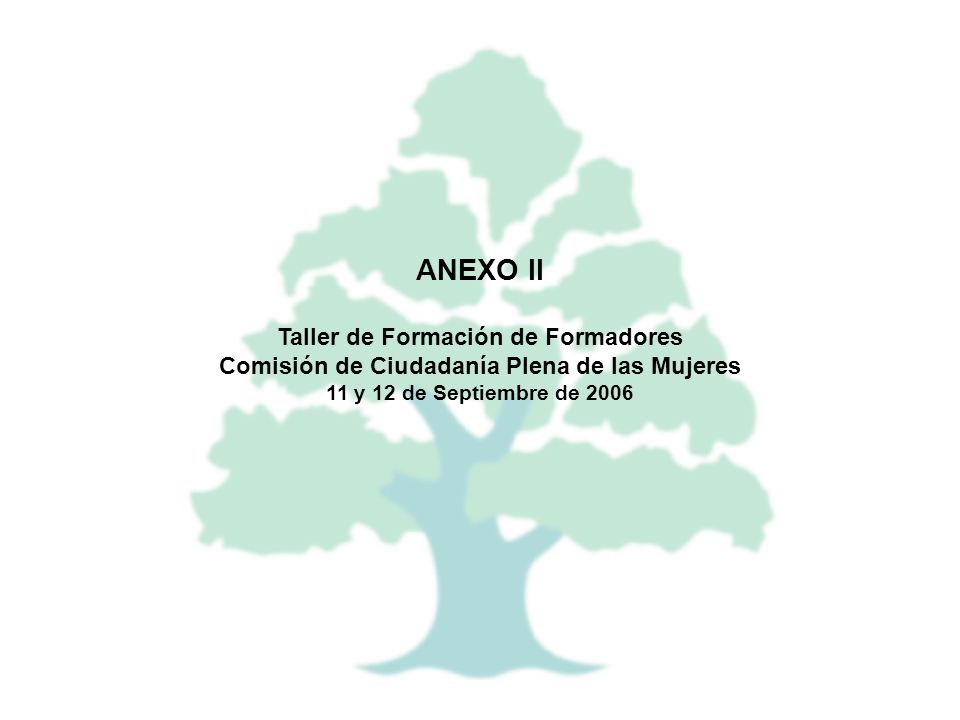 ANEXO II Taller de Formación de Formadores