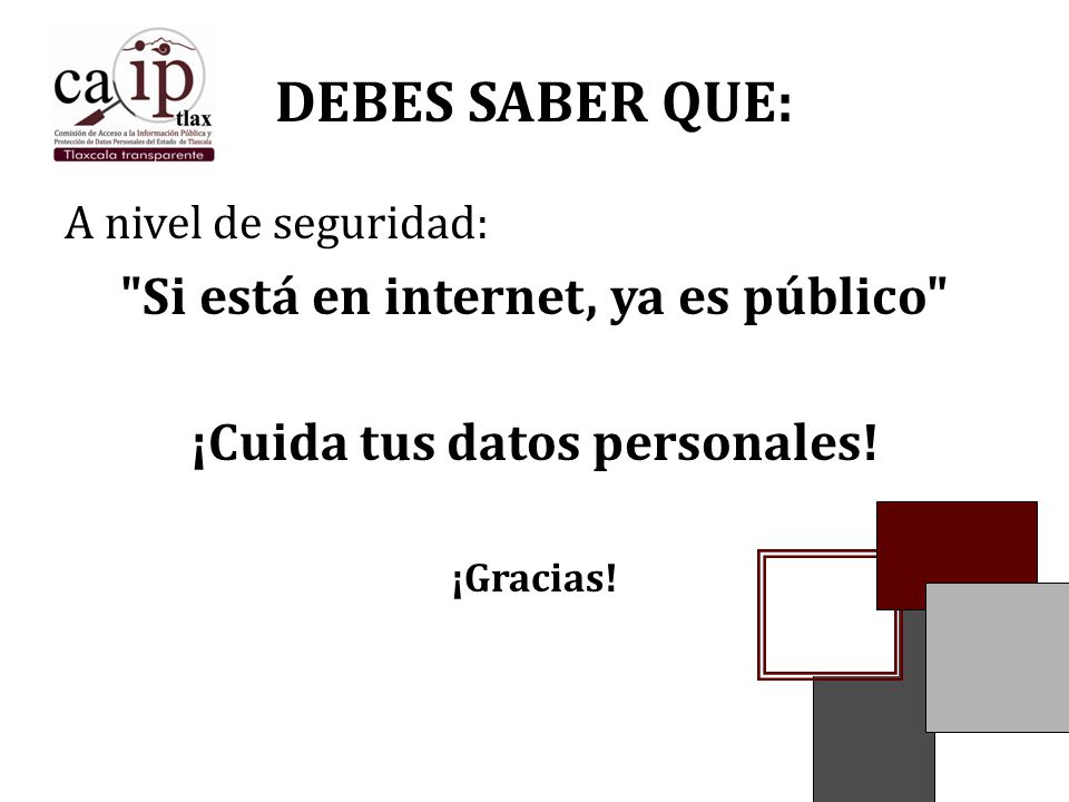 Si está en internet, ya es público ¡Cuida tus datos personales!