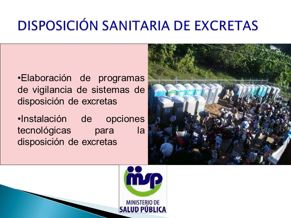 Elaboración de programas de vigilancia de sistemas de disposición de excretas
