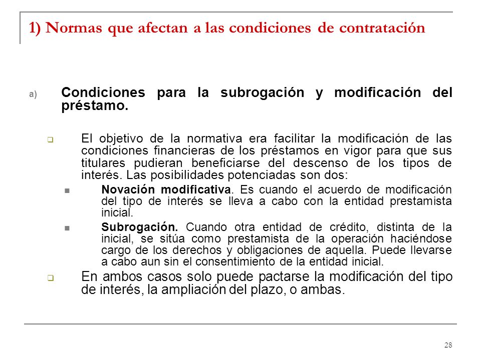 1) Normas que afectan a las condiciones de contratación
