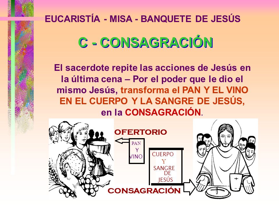 C - CONSAGRACIÓN EUCARISTÍA - MISA - BANQUETE DE JESÚS