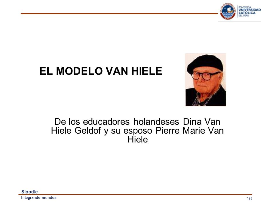 EL MODELO VAN HIELE De los educadores holandeses Dina Van Hiele Geldof y su esposo Pierre Marie Van Hiele.