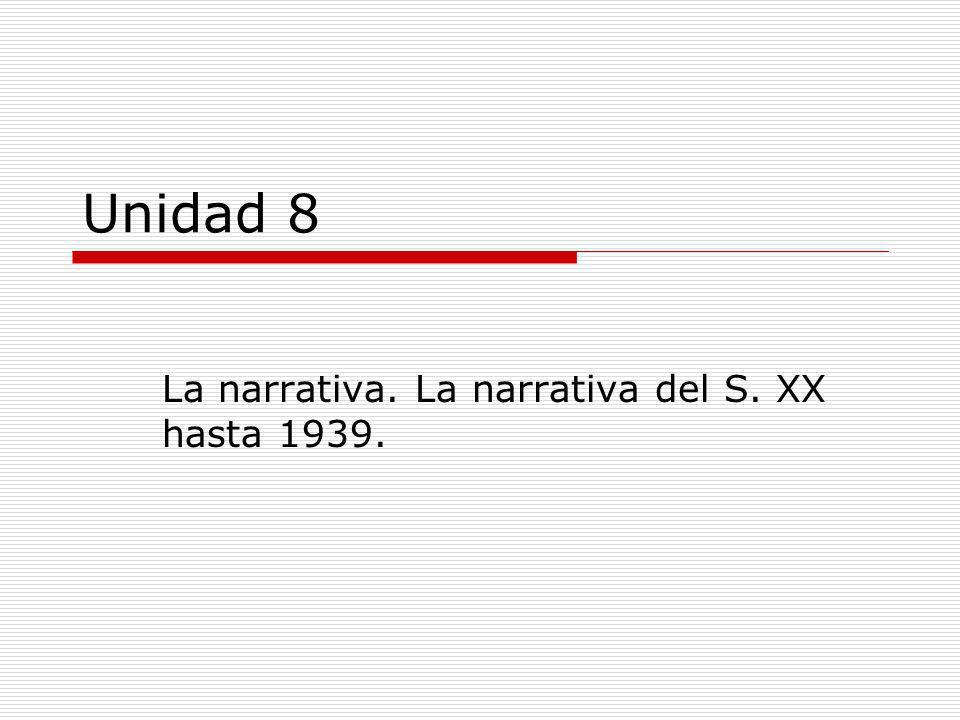 La narrativa. La narrativa del S. XX hasta 1939.