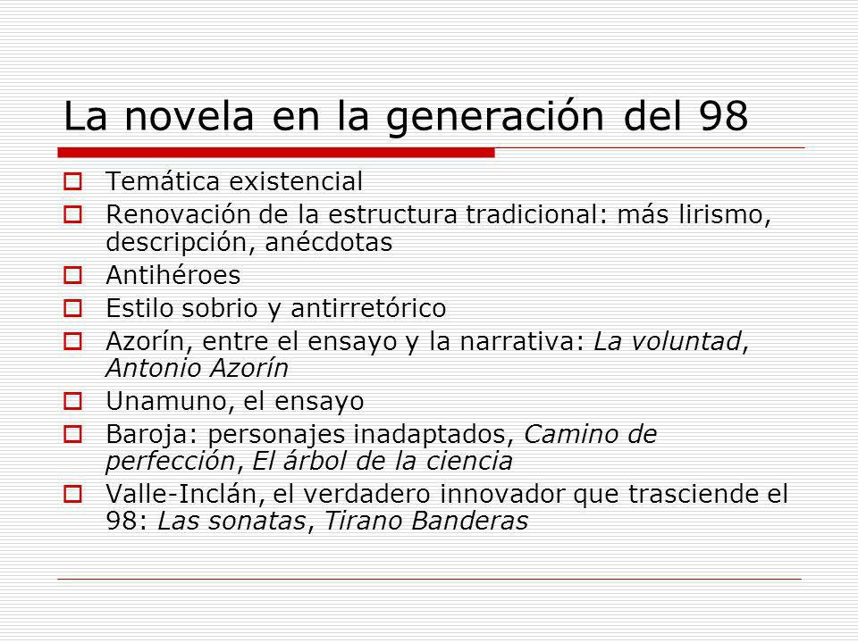 La novela en la generación del 98