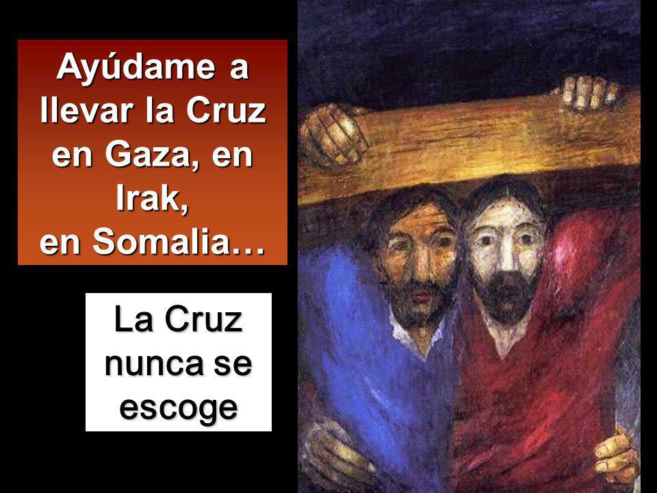 Ayúdame a llevar la Cruz en Gaza, en Irak, en Somalia…