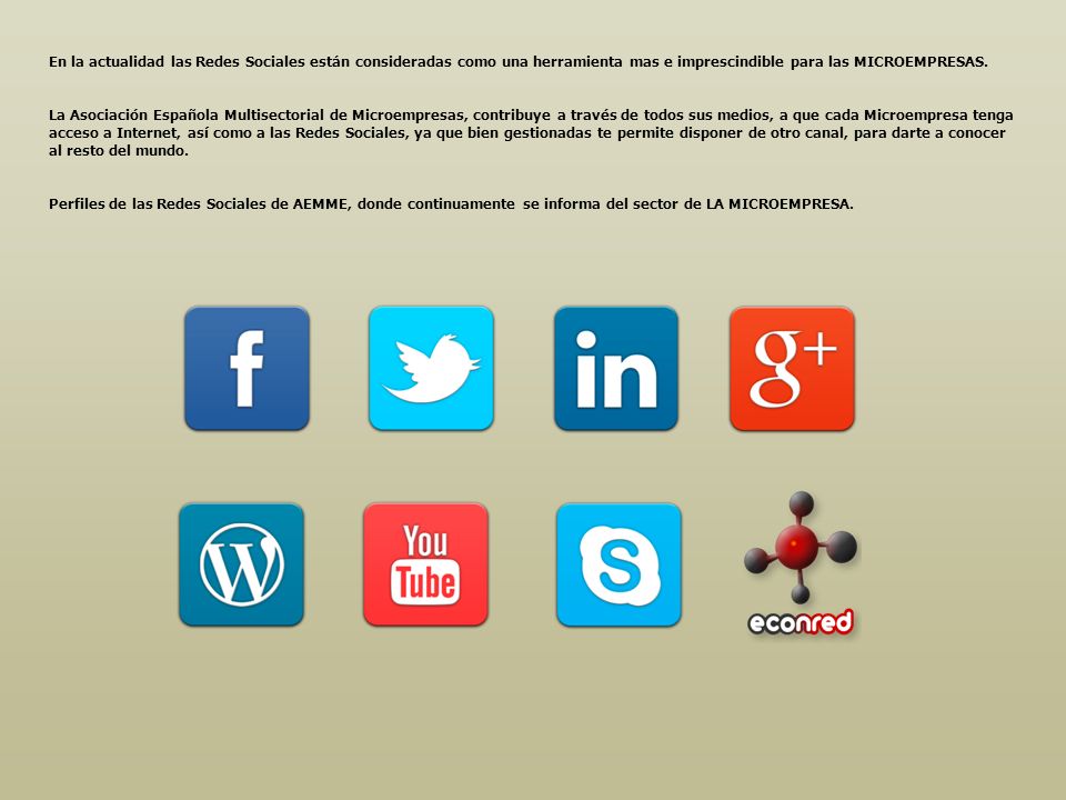 En la actualidad las Redes Sociales están consideradas como una herramienta mas e imprescindible para las MICROEMPRESAS.
