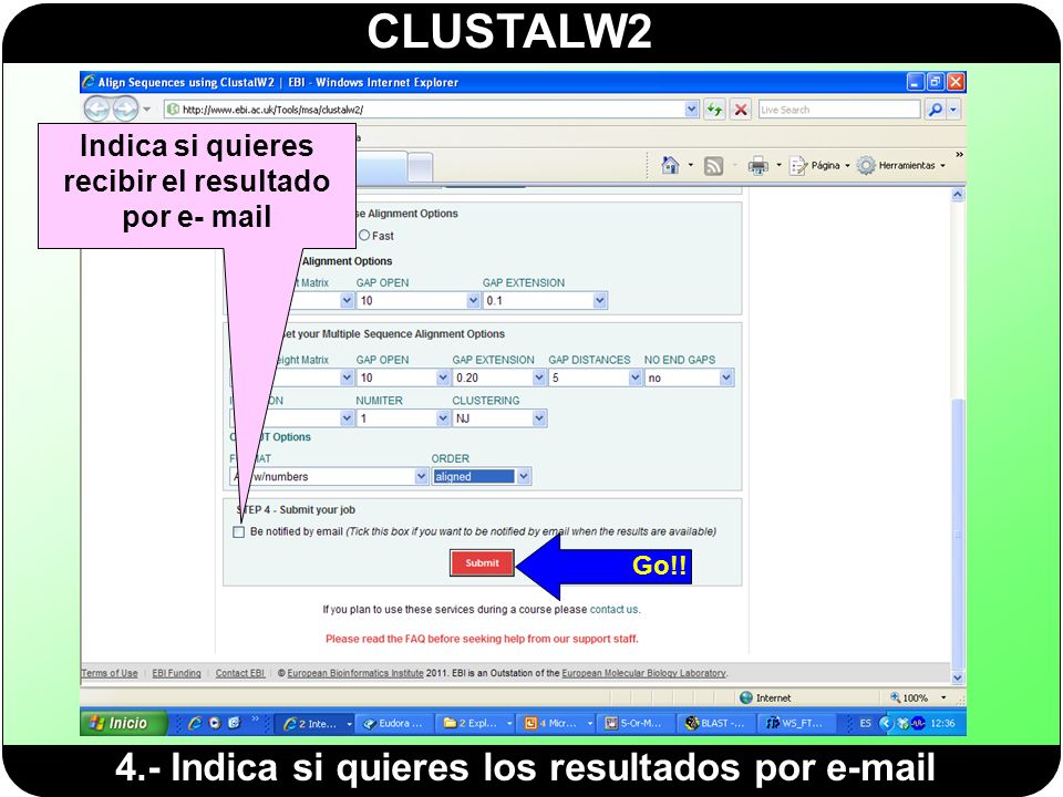 Indica si quieres recibir el resultado por e- mail