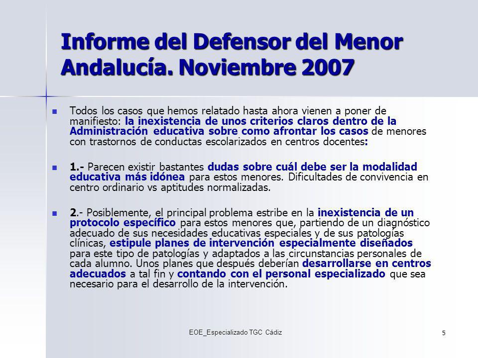 Informe del Defensor del Menor Andalucía. Noviembre 2007