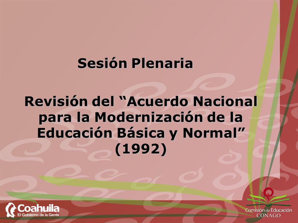 Sesión Plenaria Revisión del Acuerdo Nacional para la Modernización de la Educación Básica y Normal (1992)