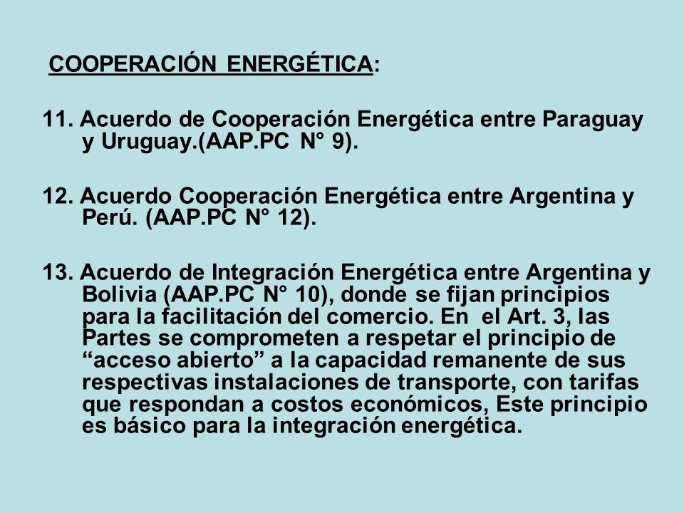 COOPERACIÓN ENERGÉTICA: