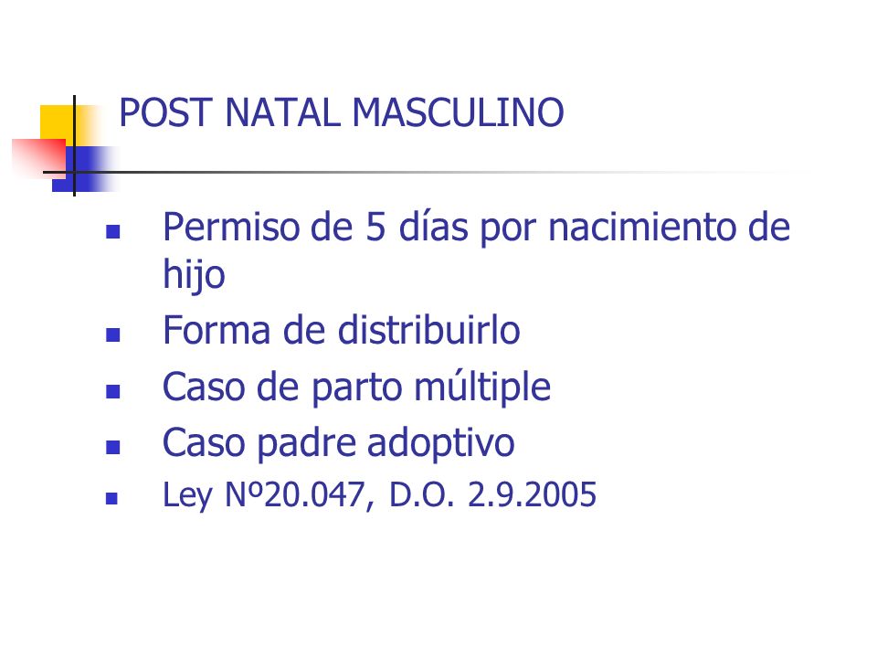 Permiso de 5 días por nacimiento de hijo Forma de distribuirlo