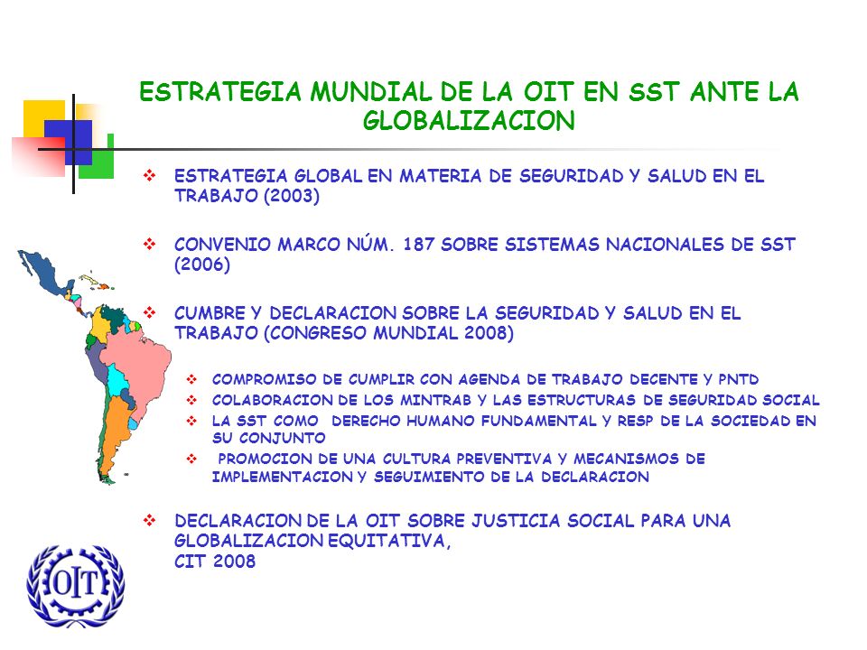 ESTRATEGIA MUNDIAL DE LA OIT EN SST ANTE LA GLOBALIZACION