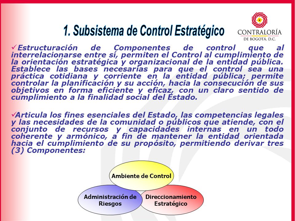 1. Subsistema de Control Estratégico