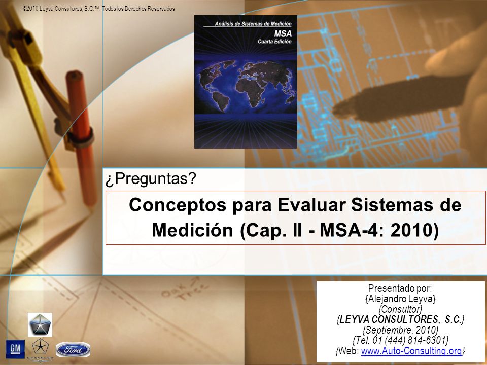Conceptos para Evaluar Sistemas de Medición (Cap. II - MSA-4: 2010)