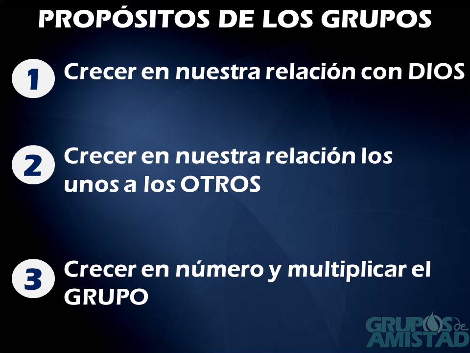 PROPÓSITOS DE LOS GRUPOS