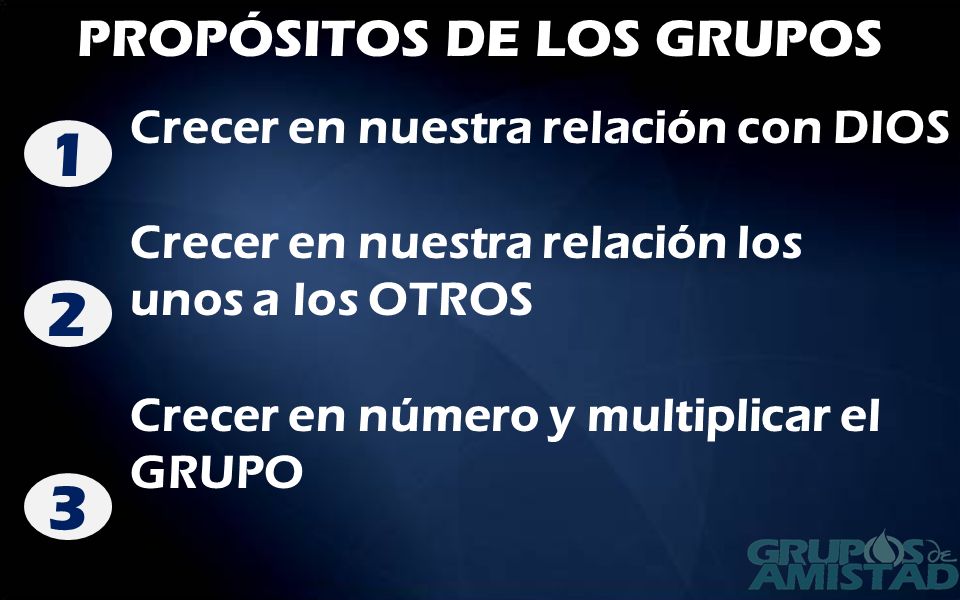 PROPÓSITOS DE LOS GRUPOS