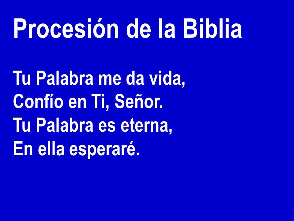 Procesión de la Biblia Tu Palabra me da vida, Confío en Ti, Señor.