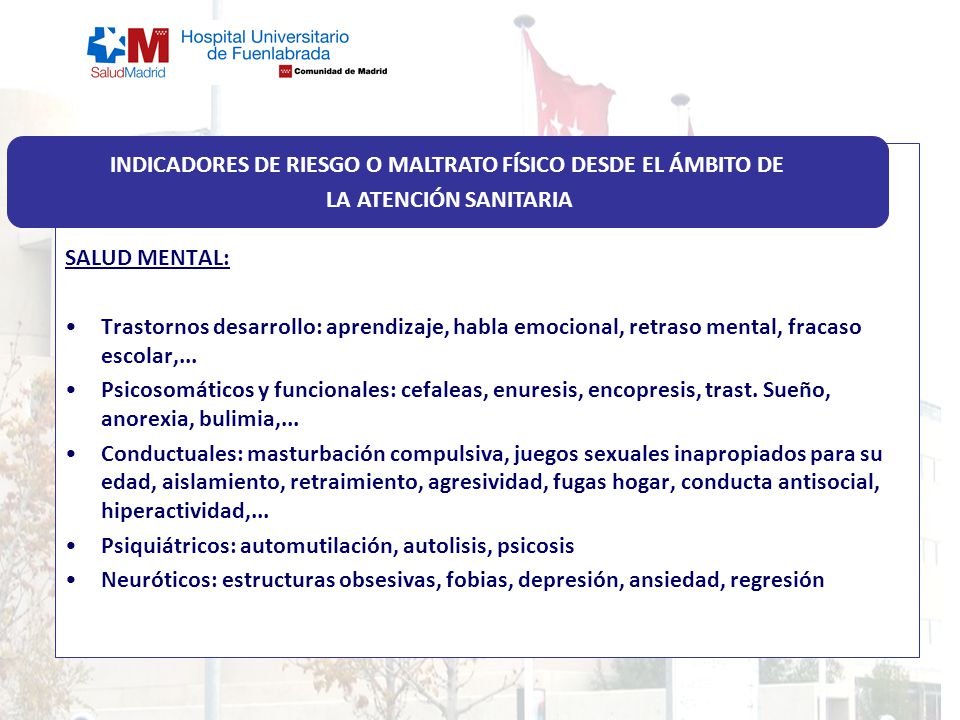INDICADORES DE RIESGO O MALTRATO FÍSICO DESDE EL ÁMBITO DE