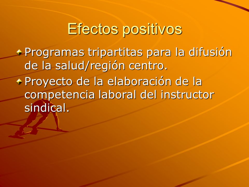 Efectos positivos Programas tripartitas para la difusión de la salud/región centro.