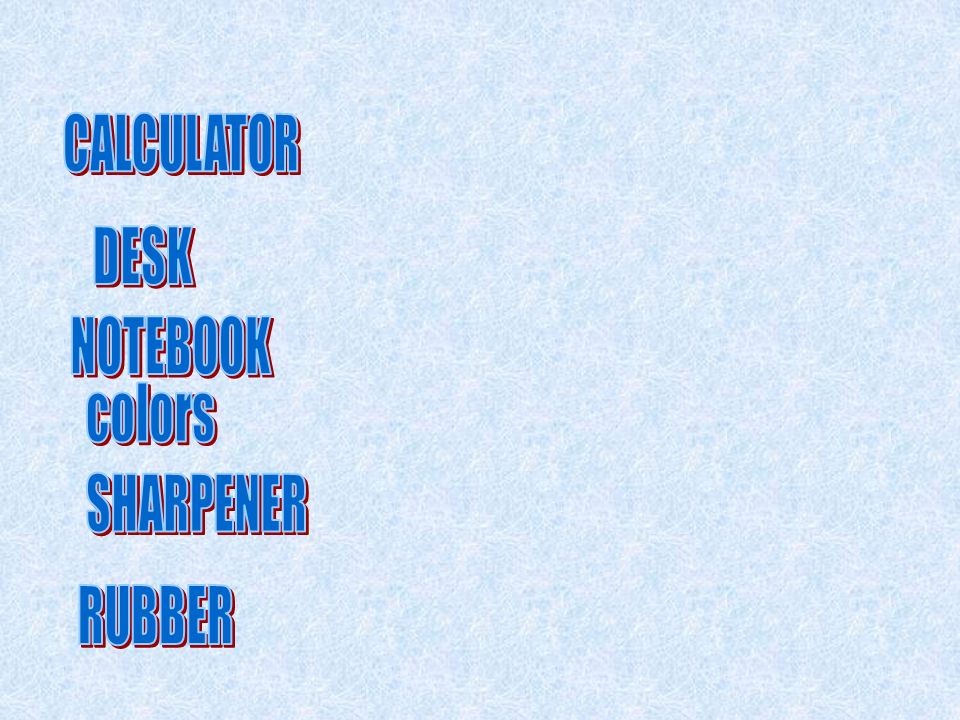 CALCULATOR DESK NOTEBOOK colors SHARPENER RUBBER