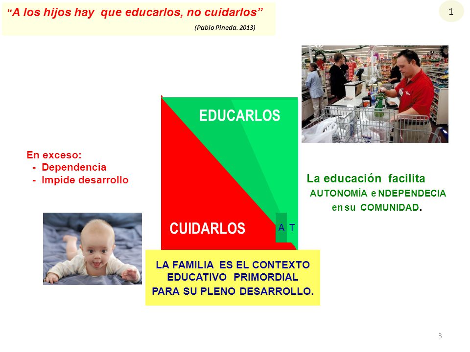 EDUCARLOS CUIDARLOS La educación facilita AUTONOMÍA e NDEPENDECIA A T