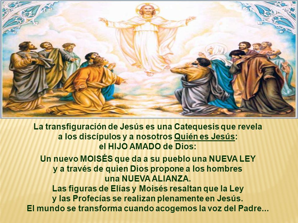 La transfiguración de Jesús es una Catequesis que revela