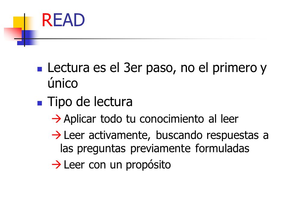 READ Lectura es el 3er paso, no el primero y único Tipo de lectura