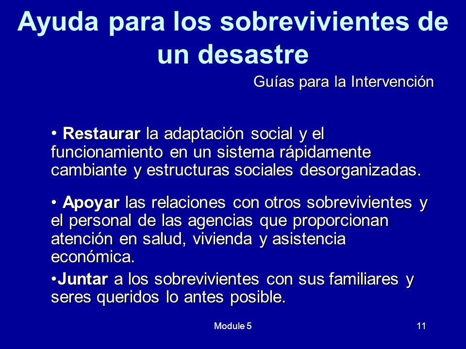 Ayuda para los sobrevivientes de un desastre