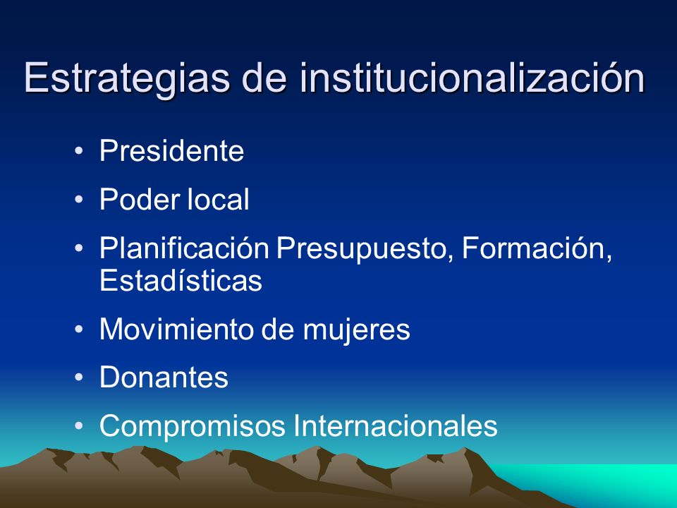 Estrategias de institucionalización