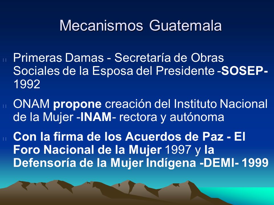 Mecanismos Guatemala Primeras Damas - Secretaría de Obras Sociales de la Esposa del Presidente -SOSEP