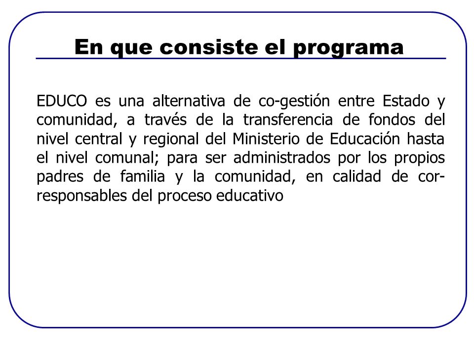 En que consiste el programa