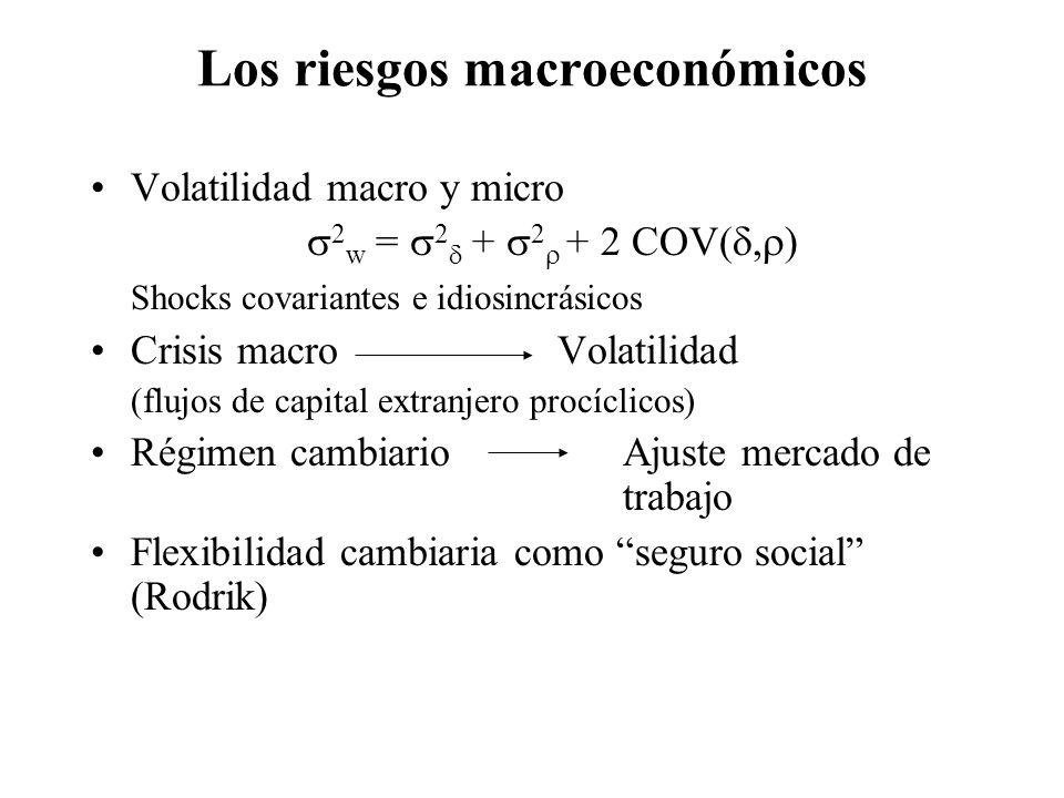 Los riesgos macroeconómicos
