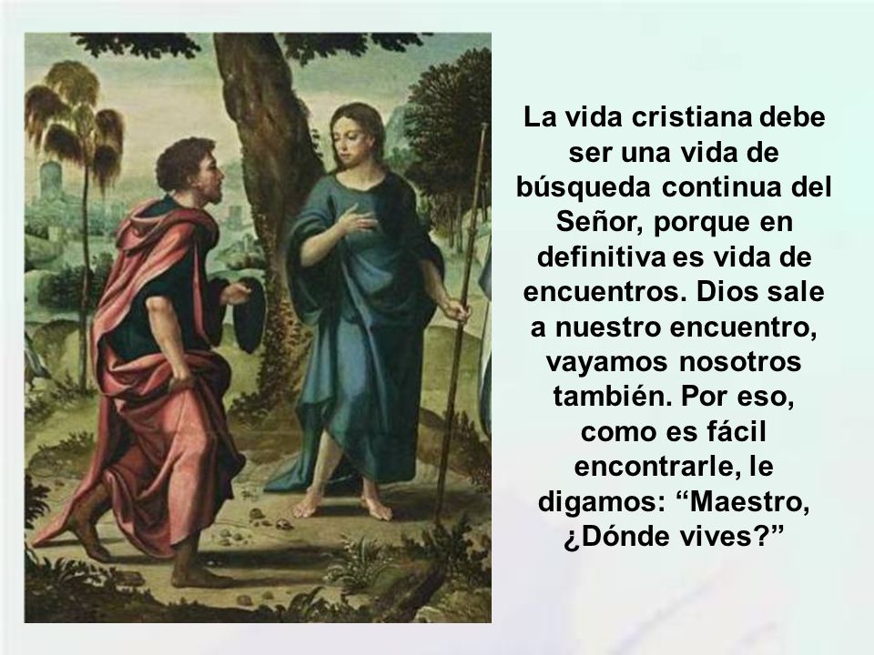 La vida cristiana debe ser una vida de búsqueda continua del Señor, porque en definitiva es vida de encuentros.